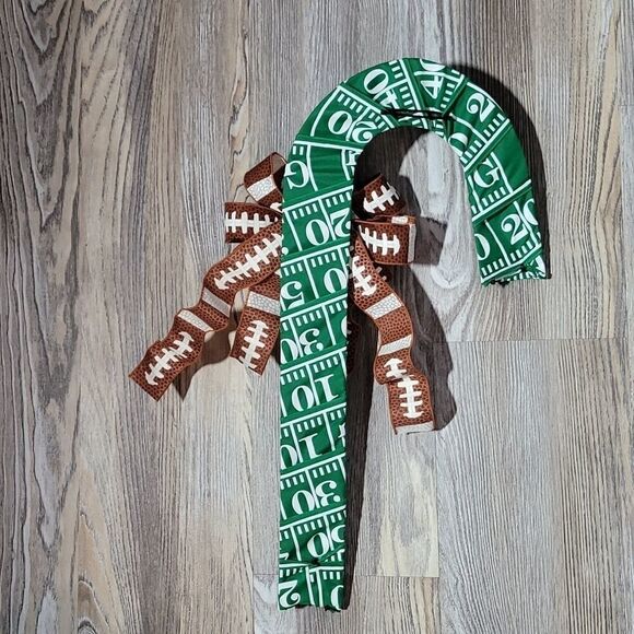 Football Candy Cane Wreath Winter Christmas Wreath - Picture 7 of 9